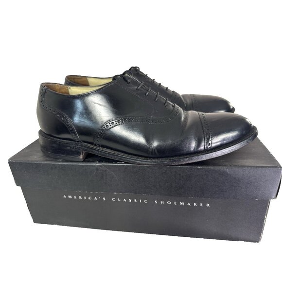 Bostonian Mens 10D Oxford Dress Shoe Black Jefferson Office Heritage Boxed Work - Picture 2 of 15